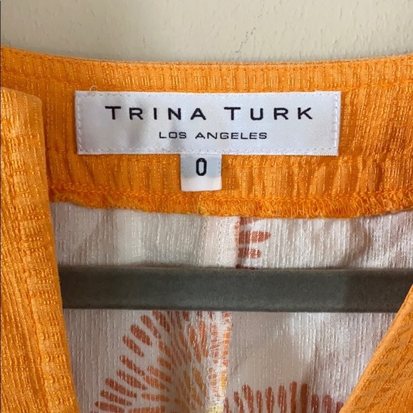 Trina Turk Los Angeles Orange Silk Blend Dress - Picture 5 of 9